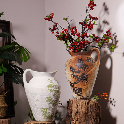 Water-Filled Vase for Fresh and Dried Florals in Modern Ceramic Style