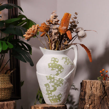Water-Filled Vase for Fresh and Dried Florals in Modern Ceramic Style