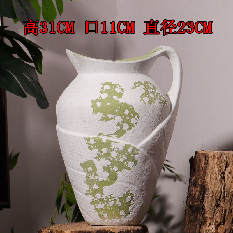 Water-Filled Vase for Fresh and Dried Florals in Modern Ceramic Style