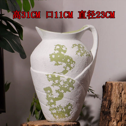 Water-Filled Vase for Fresh and Dried Florals in Modern Ceramic Style