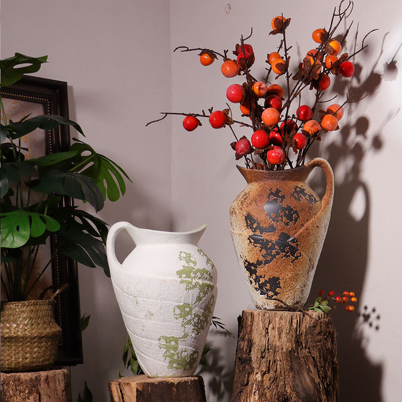 Water-Filled Vase for Fresh and Dried Florals in Modern Ceramic Style