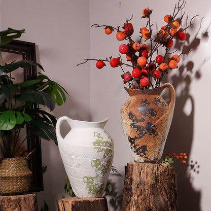 Water-Filled Vase for Fresh and Dried Florals in Modern Ceramic Style