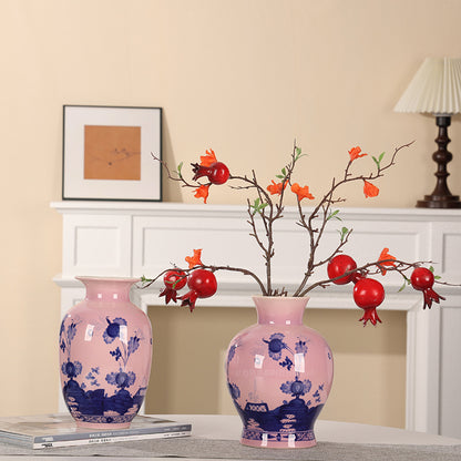 Celadon Blue Porcelain Vase Set with Handcrafted Aesthetic for Floral Arrangements