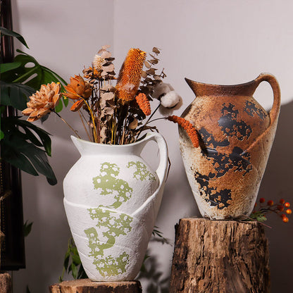 Water-Filled Vase for Fresh and Dried Florals in Modern Ceramic Style