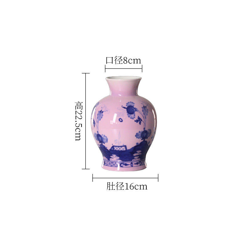 Celadon Blue Porcelain Vase Set with Handcrafted Aesthetic for Floral Arrangements
