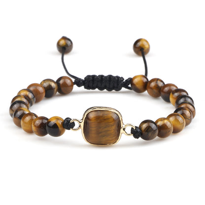 Handmade Stone Pendant Affordable Luxury Style Tiger Eye Cat Eye Bracelet