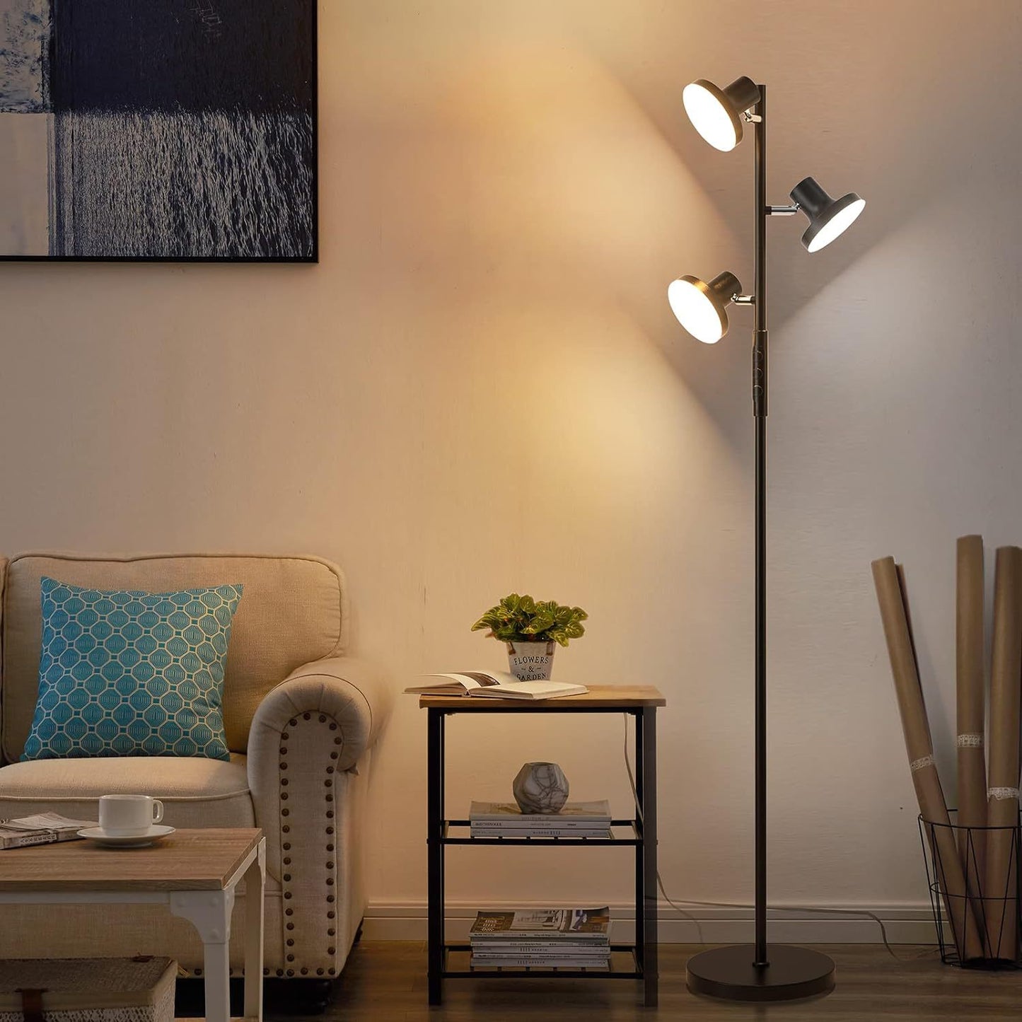 Adjustable LED Floor Lamp - Remote Control Rotatable Standing Light