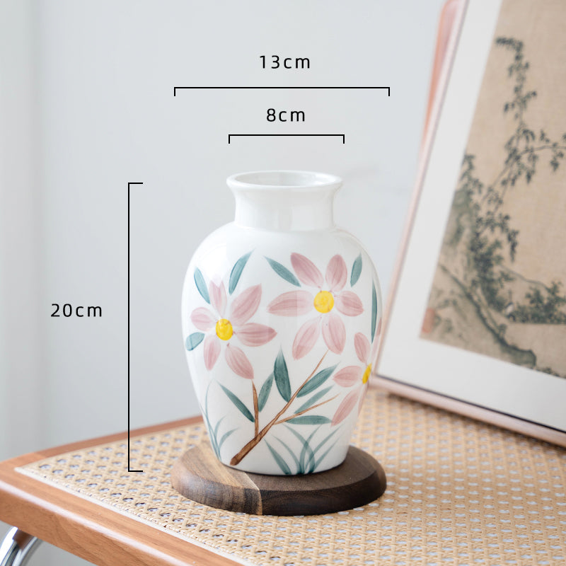 Hand-Painted Sunflower Ceramic Vase - Simple Table Vase for Home Decor