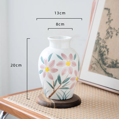 Hand-Painted Sunflower Ceramic Vase - Simple Table Vase for Home Decor