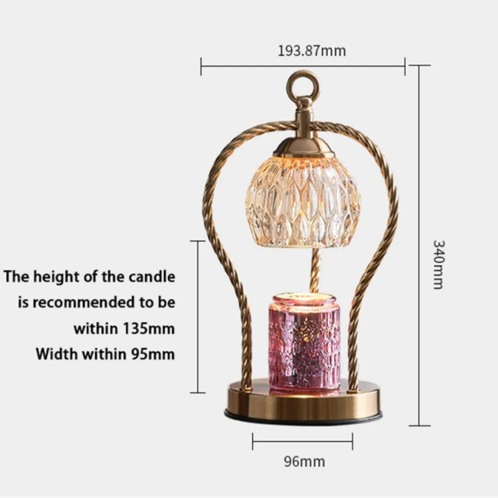 Wax Melt Warmer Lamp - Dimmable Timer Table Light with Bronze Finish