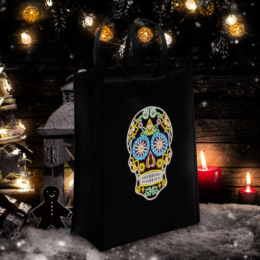 DIY Diamond Painting Christmas Tote Bag - Non-Woven Craft Shopping Bag