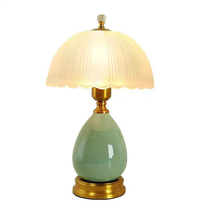 Ice Crackle Ceramic Table Lamp - Modern Minimalist Bedside Light