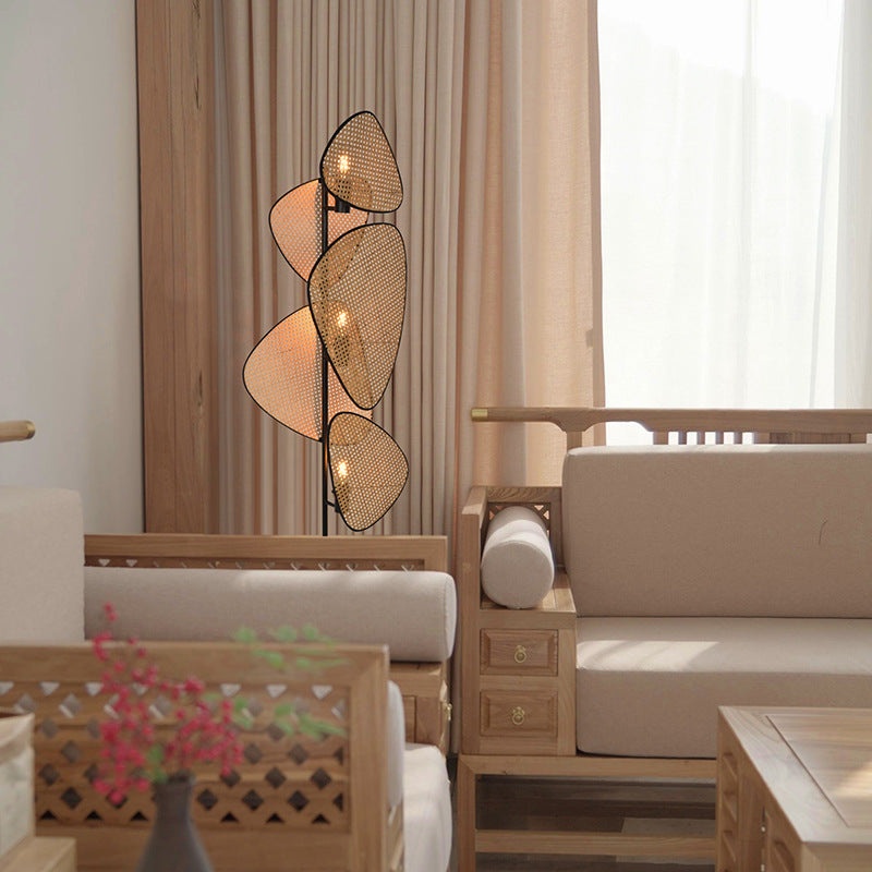 Japanese Bamboo Floor Lamp - Creative Asian Style Standing Light