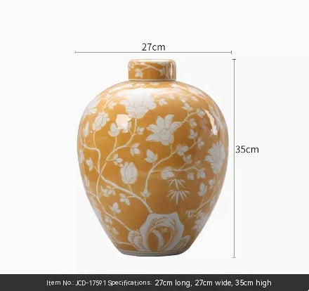 Ceramic Pottery Vase - Modern Chinese Flower Vase for Entryway & Living Room