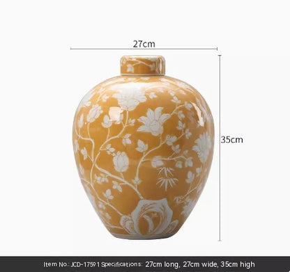 Ceramic Pottery Vase - Modern Chinese Flower Vase for Entryway & Living Room