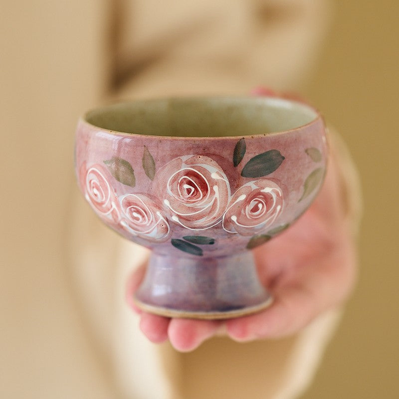 Hand-painted Rose Chinese Underglaze Porcelain Vase