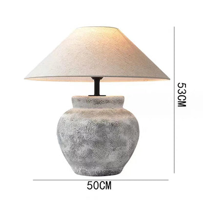 Large Ceramic Table Lamp - Modern Chinese Retro Style Decorative Light