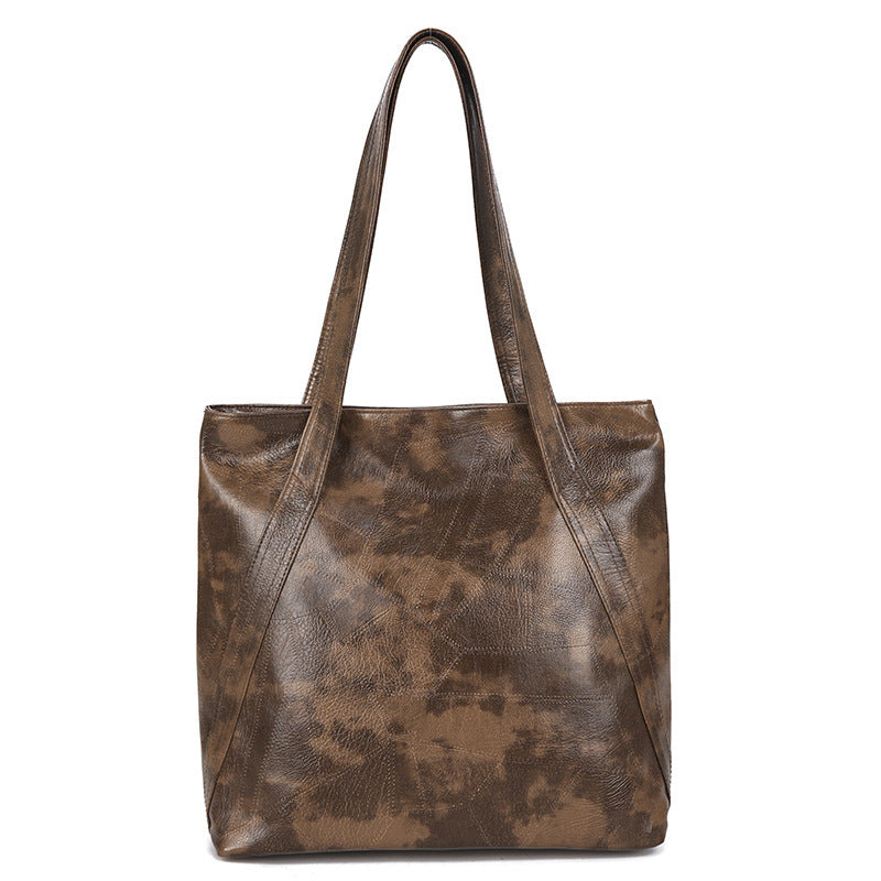 Large Capacity PU Leather Tote Bag - Soft Shoulder Bag for Women