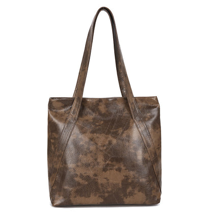 Large Capacity PU Leather Tote Bag - Soft Shoulder Bag for Women