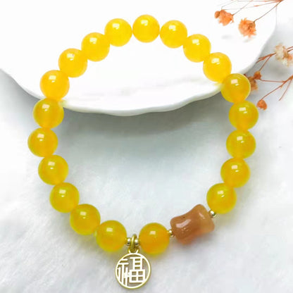 New Jade Crystal Bracelet Ethnic Style Fuzi Pendant