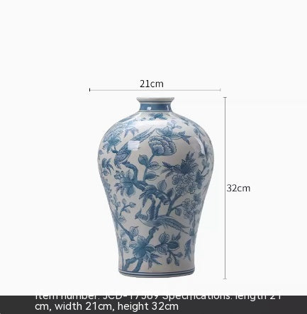 Ceramic Pottery Vase - Modern Chinese Flower Vase for Entryway & Living Room