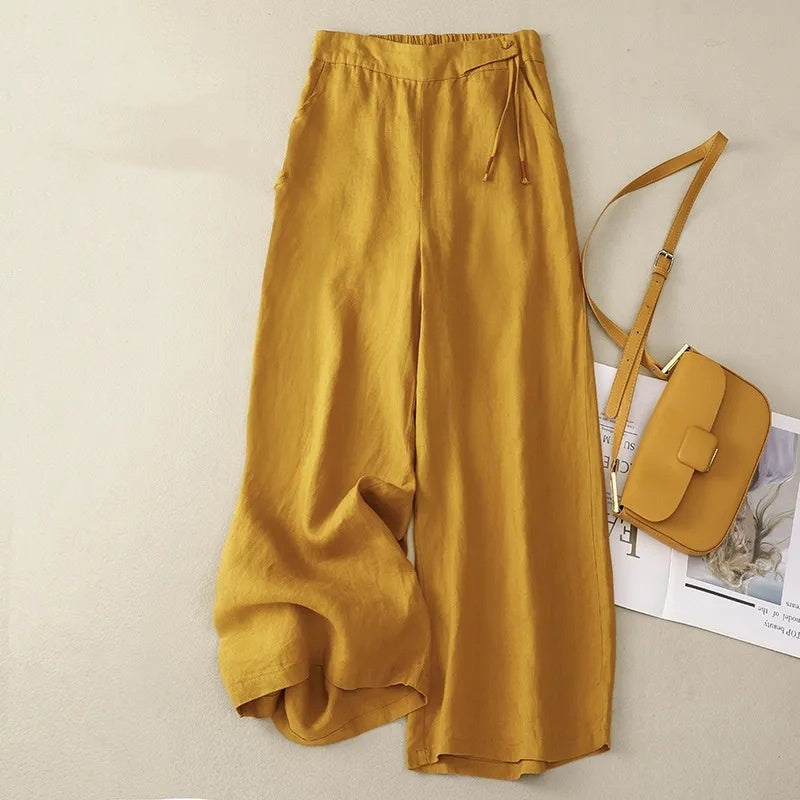 High Waist Wide Leg Pants - Loose Retro Casual Trousers for Women