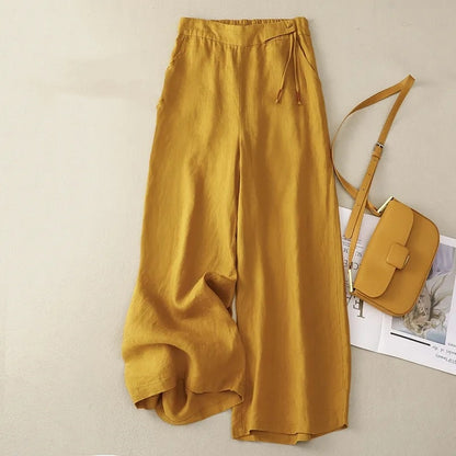 High Waist Wide Leg Pants - Loose Retro Casual Trousers for Women