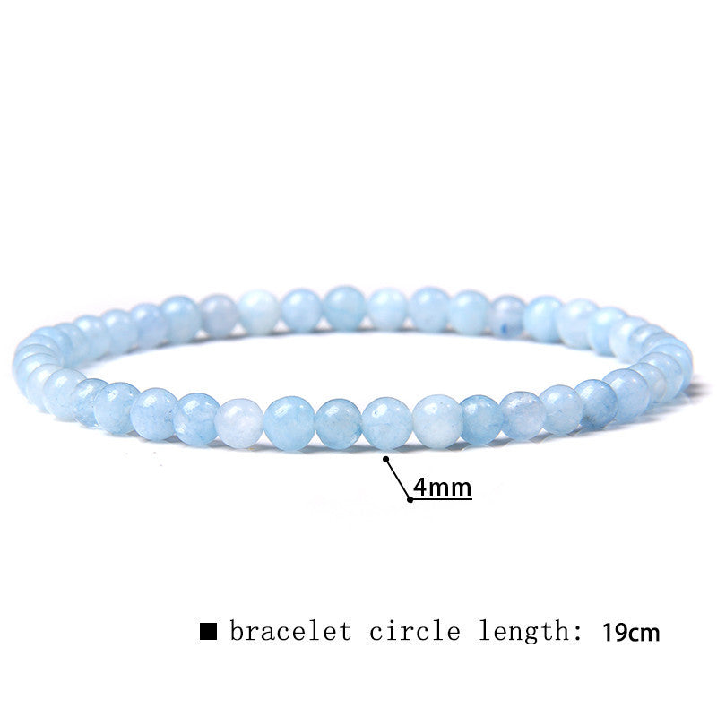 Elastic Beaded 4mm Natural Stone Beads Bracelet