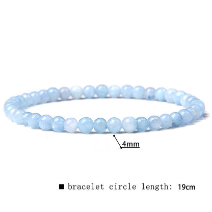 Elastic Beaded 4mm Natural Stone Beads Bracelet