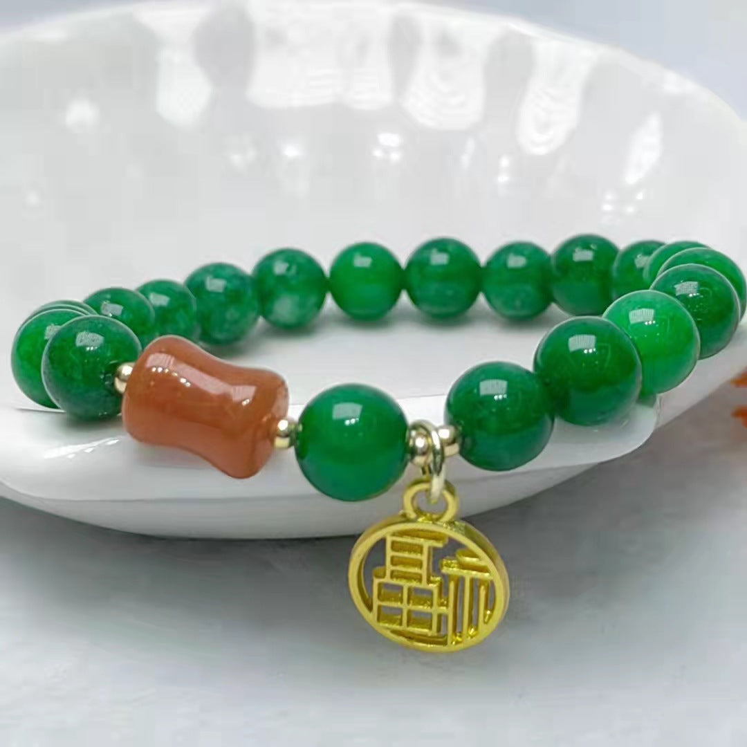 New Jade Crystal Bracelet Ethnic Style Fuzi Pendant