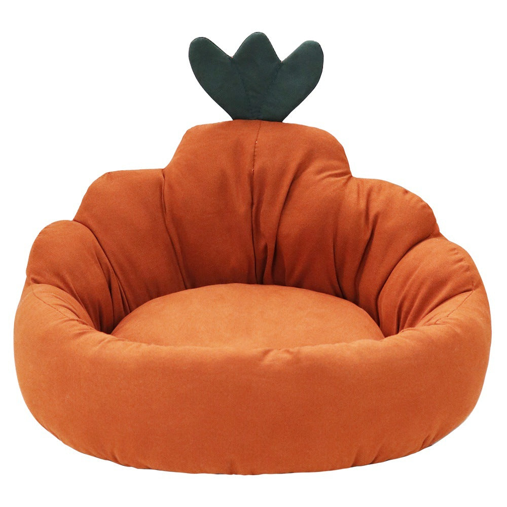 Carrot-Shaped Pet Bed - Warm Winter Dog & Cat House for Small to Medium Pets