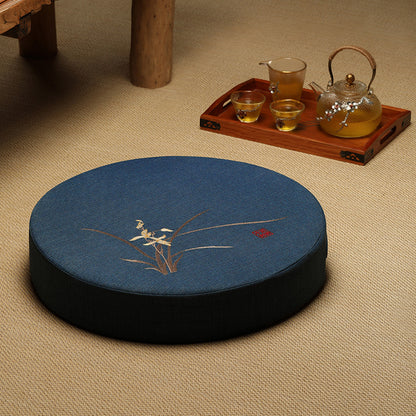Round Cotton Linen Floor Cushion - Meditation Seat for Yoga & Window Seats