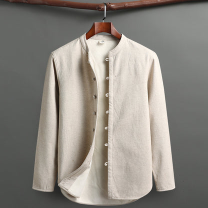 Tang Suit Set - Traditional Chinese Stand Collar Cotton Linen Coat