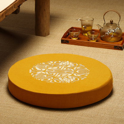 Round Cotton Linen Floor Cushion - Meditation Seat for Yoga & Window Seats