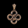 Brass Double Snake Pendant