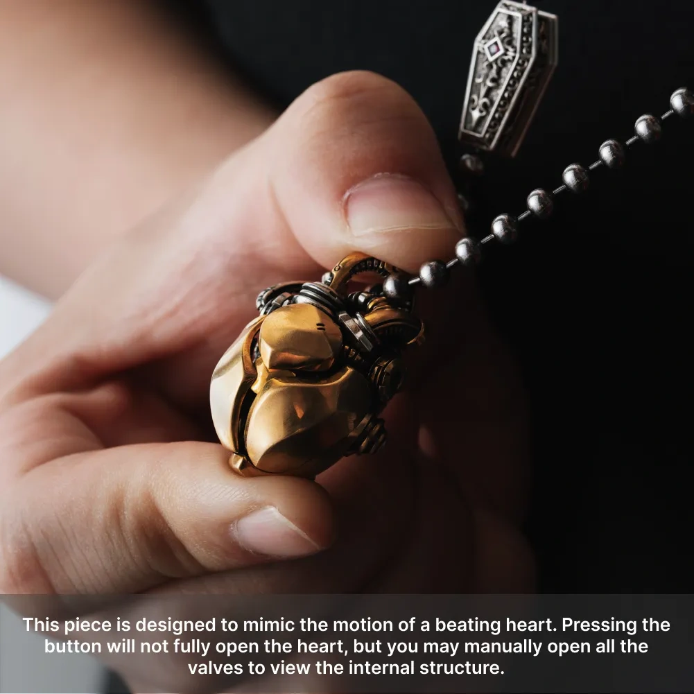 Détails du pendentif en forme de cœur mécanique 10