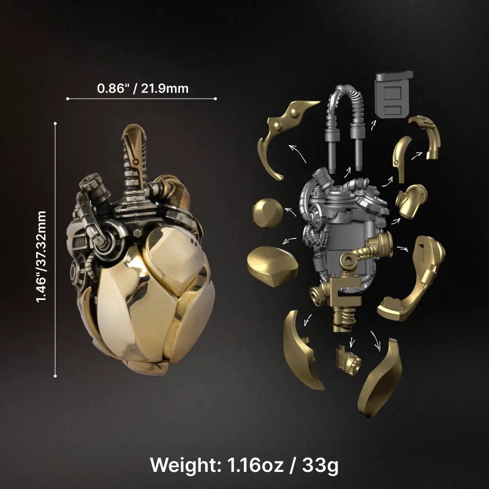 Détails du pendentif en forme de cœur mécanique 11