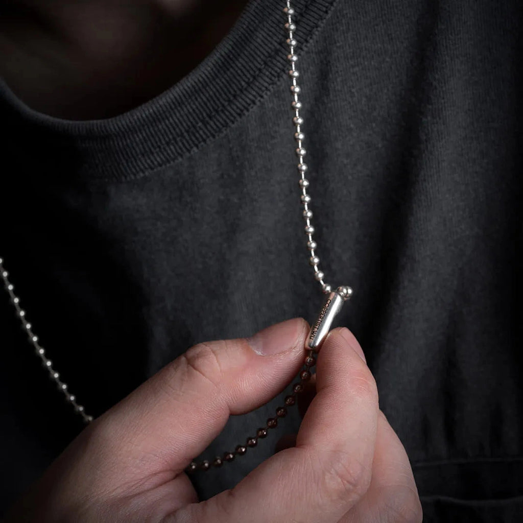 Mens Silver Ball Chain Necklace