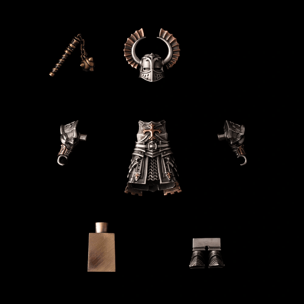 White Bronze Crusader Figurine