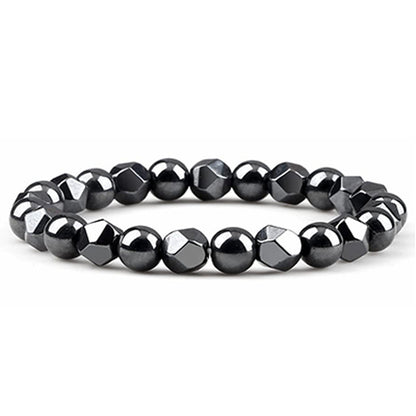 Hematite Tiger Eye Bracelet - Natural Stone Woven Beaded Jewelry
