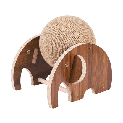Solid Wood Cat Scratching Post - Natural Climbing Frame & Claw Sharpener