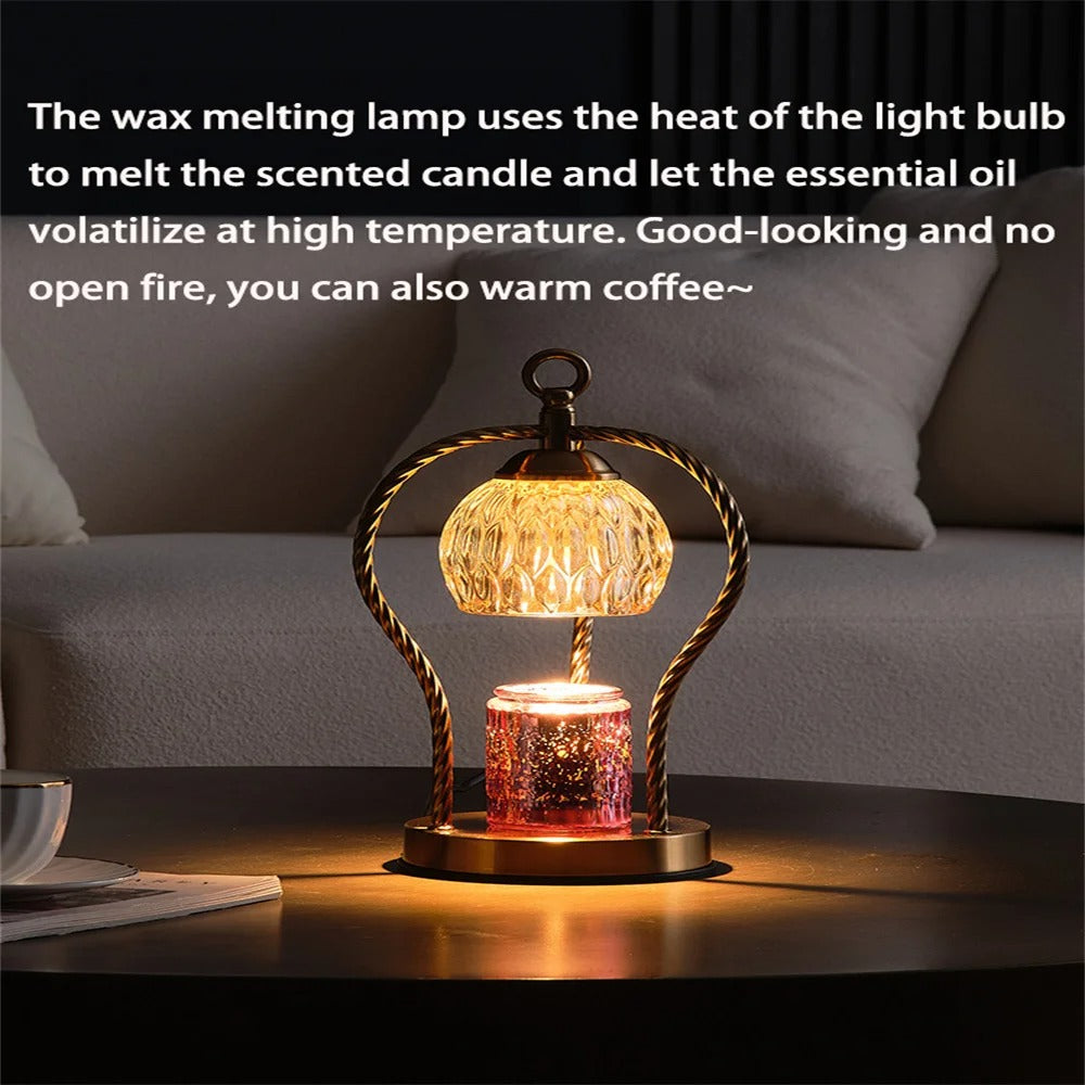 Wax Melt Warmer Lamp - Dimmable Timer Table Light with Bronze Finish