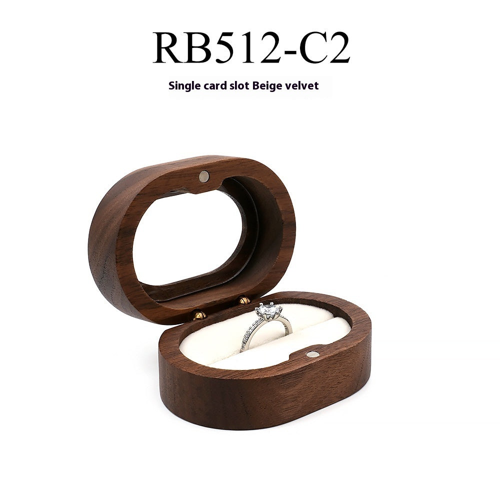 Wooden Ring Box - Retro Chinese Style Jewelry Storage