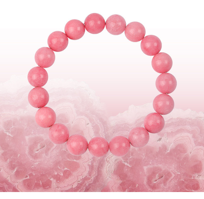 Collection Grade Red Patterned Stone Bracelet - Pink Crystal Jewelry
