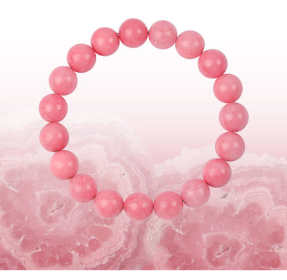Collection Grade Red Patterned Stone Bracelet - Pink Crystal Jewelry