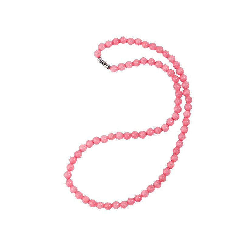 6mm Pink Crystal Rhodochrosite Necklace - Peach Blossom Stone Jewelry