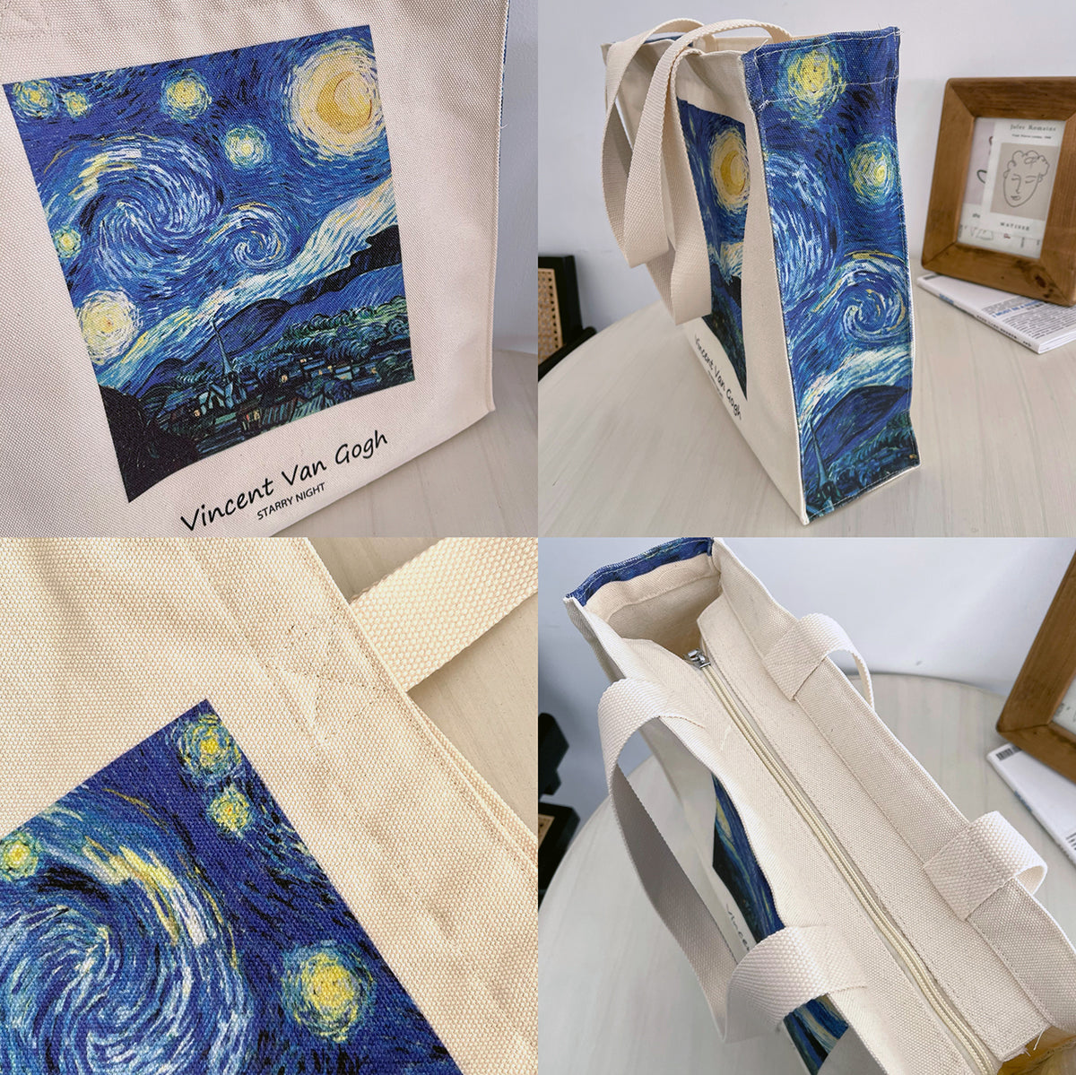Van Gogh Starry Night Canvas Tote Bag - Women's Shoulder Handbag