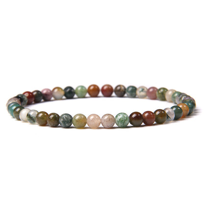 Natural Agate Crystal Energy Bracelet - 4mm Healing Stone Beads
