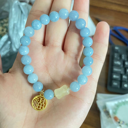 New Jade Crystal Bracelet Ethnic Style Fuzi Pendant