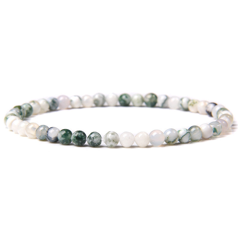 Natural Agate Crystal Energy Bracelet - 4mm Healing Stone Beads